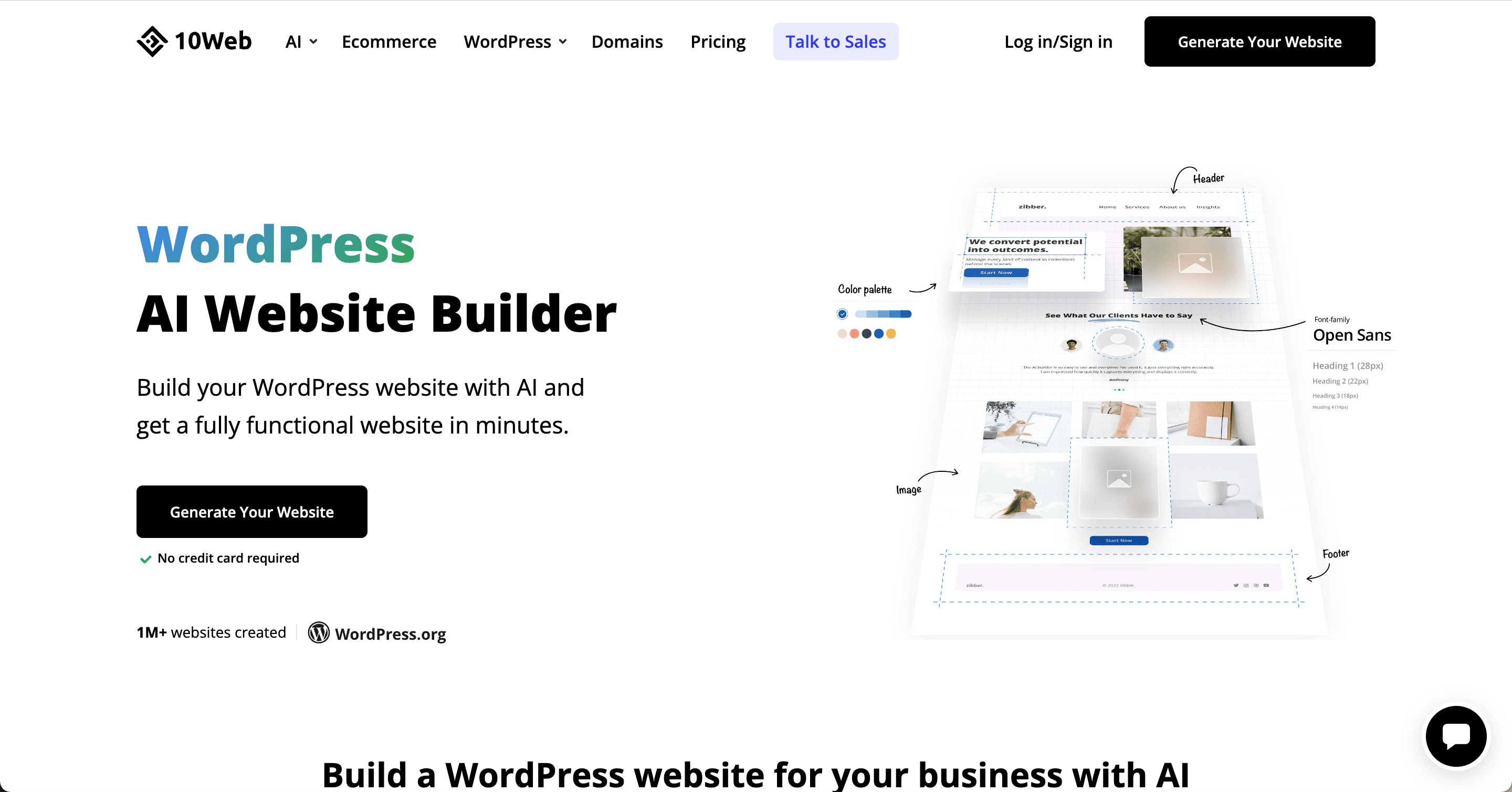 10Web Website Builder Screenshot