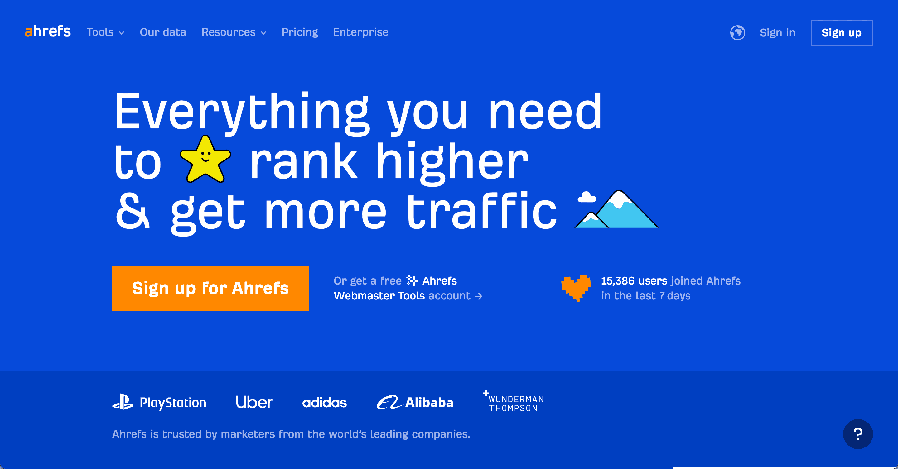 Ahrefs Homepage Screenshot