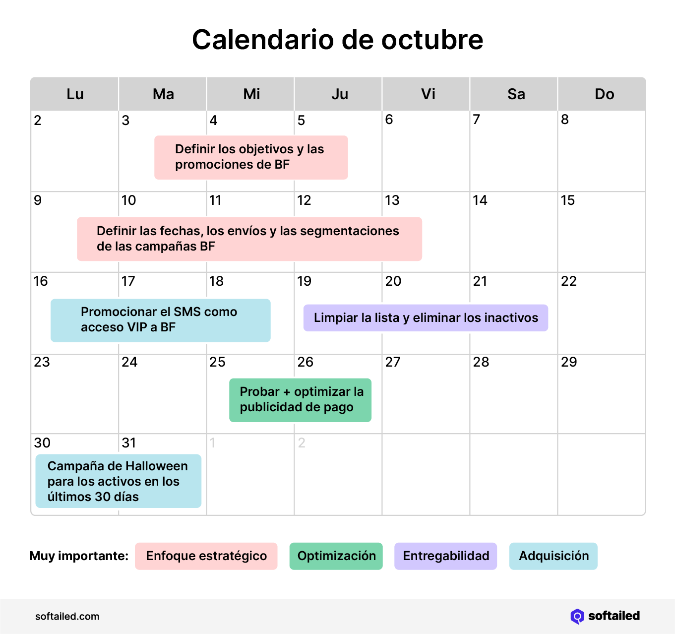 Calendario de octubre - Black Friday