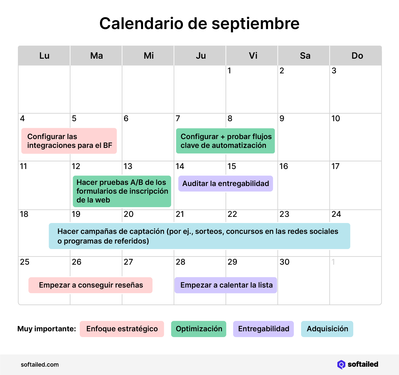 Calendario de septiembre - Black Friday