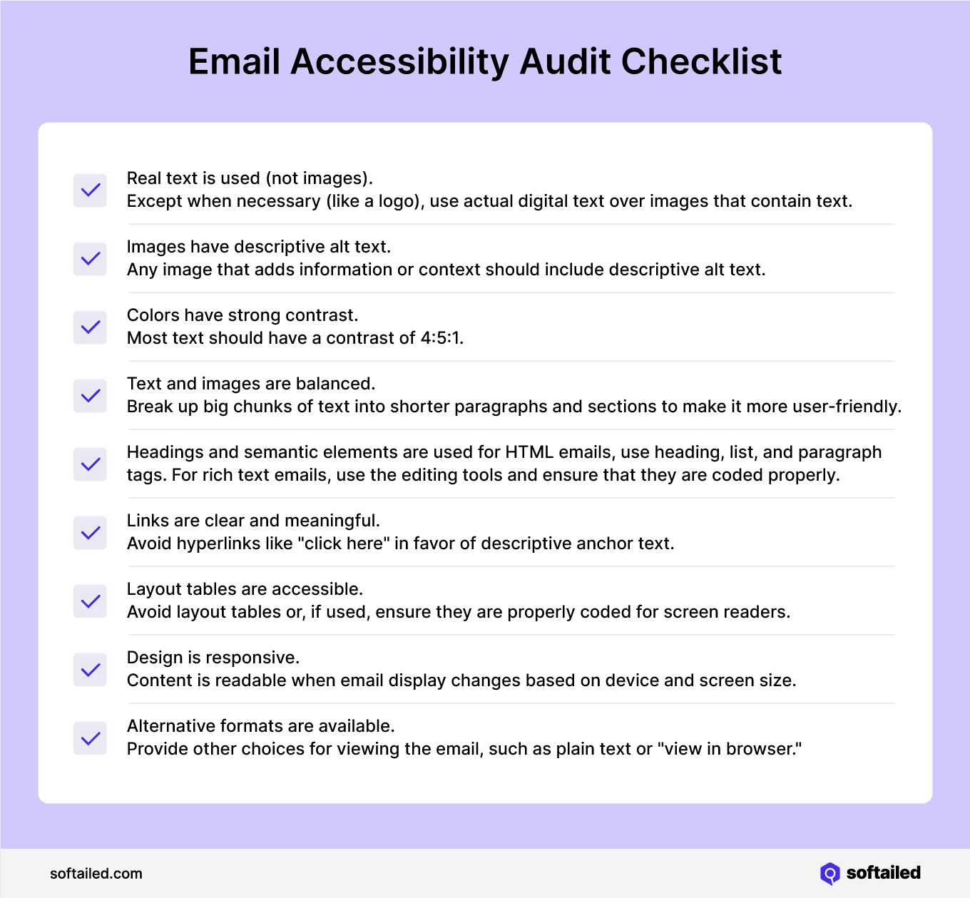 Email Accessibility Audit Checklist Template