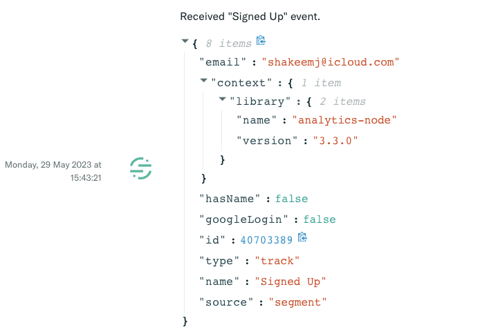 Example of User Event in a Marketing Automation Tool