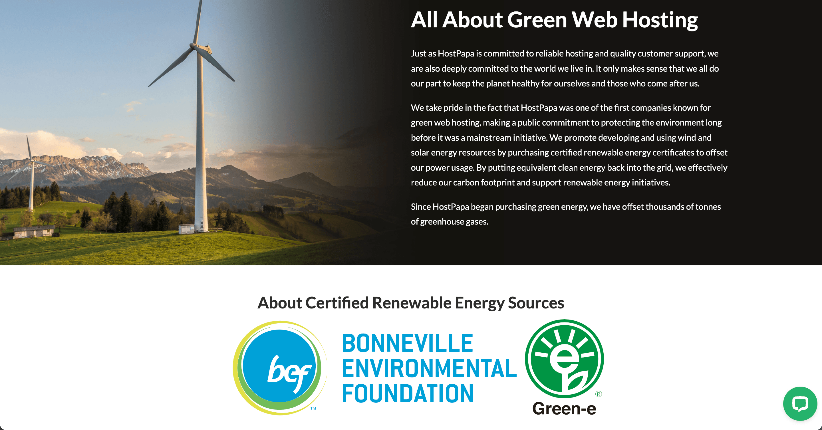 HostPapa Green Energy Information