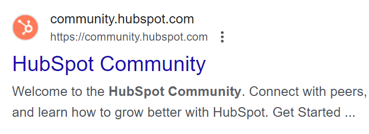 Hubspot Community Subdomain Screenshot