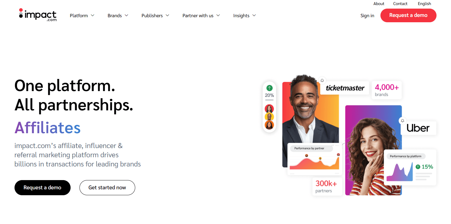 Impact.com Homepage Screenshot