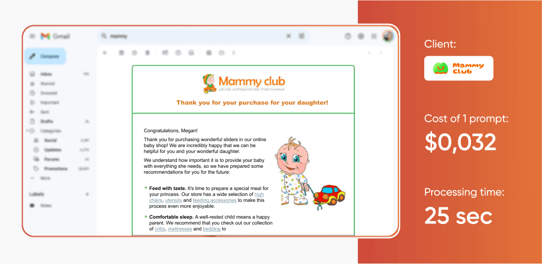 MammyClub AI Email Example