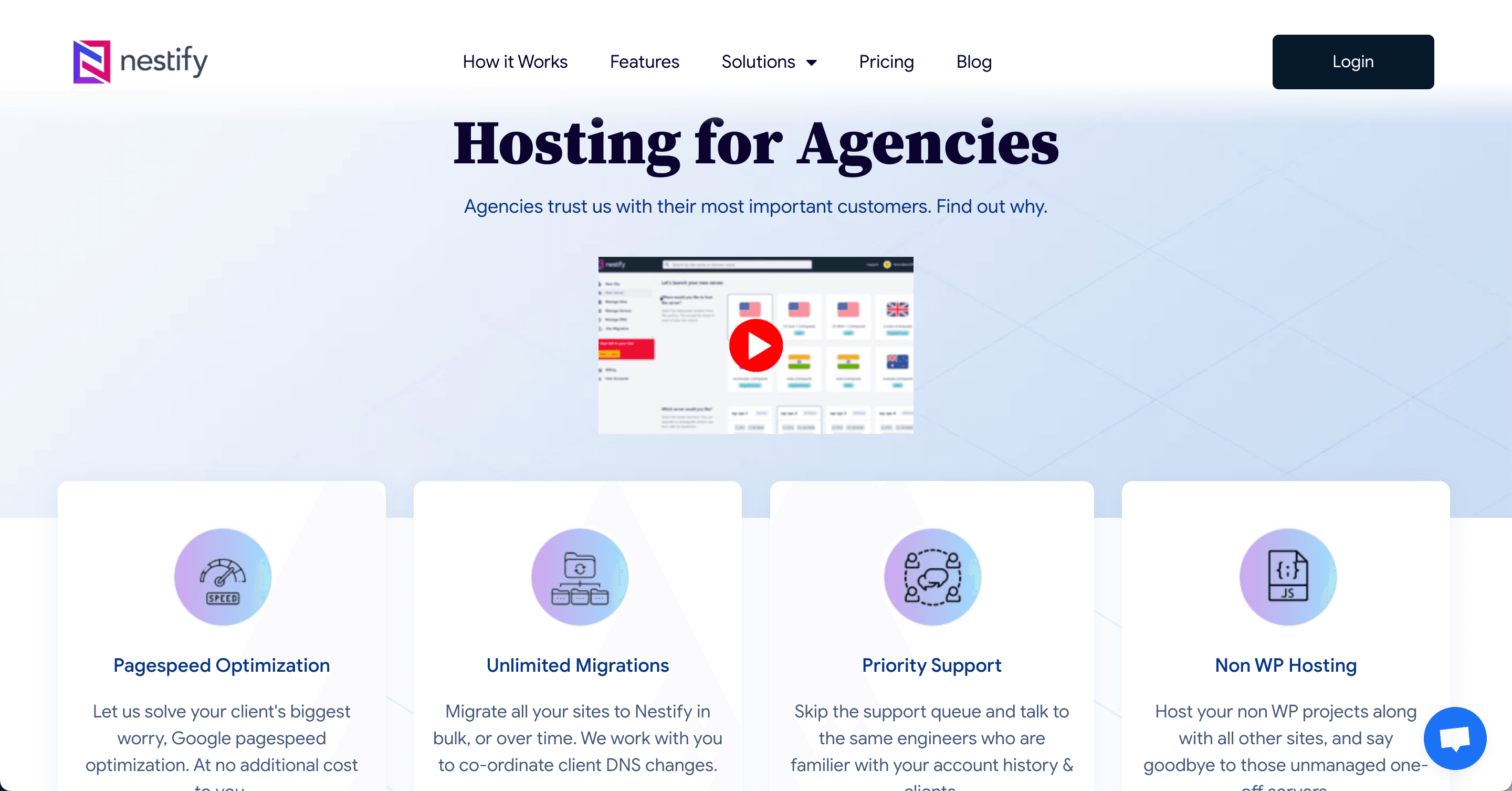 Nestify Agency Web Hosting Page Screenshot