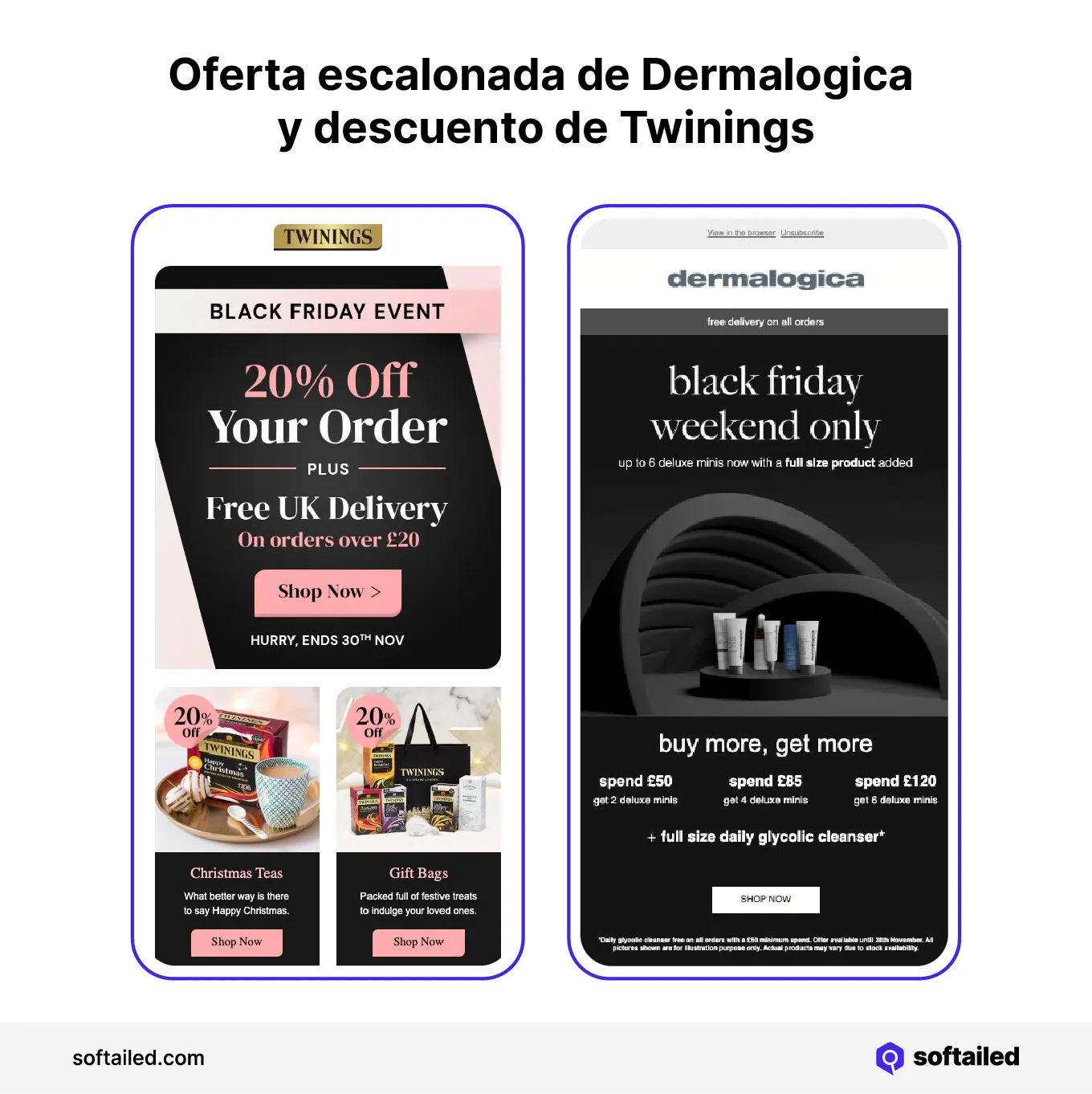 Oferta escalonada de Dermalogica y descuento de Twinings