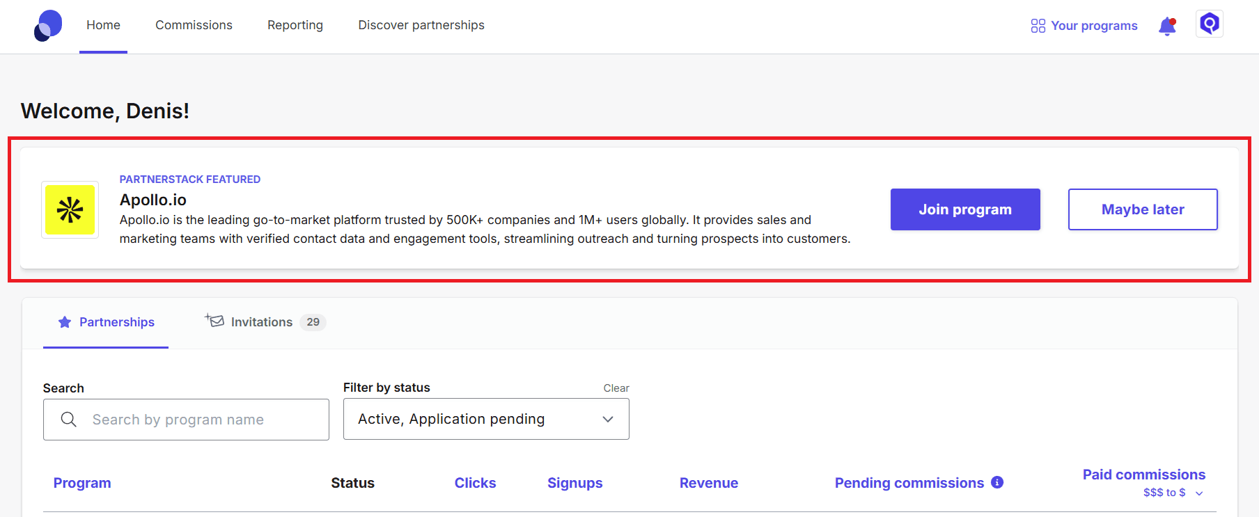 PartnerStack Featured Partner Section