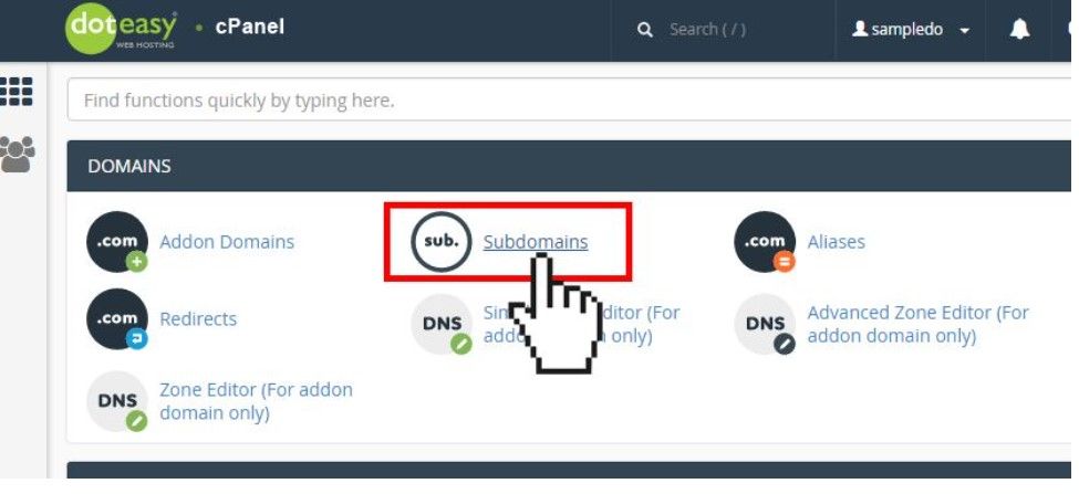 Setting Up Subdomain on Hosting CPanel Screenshot