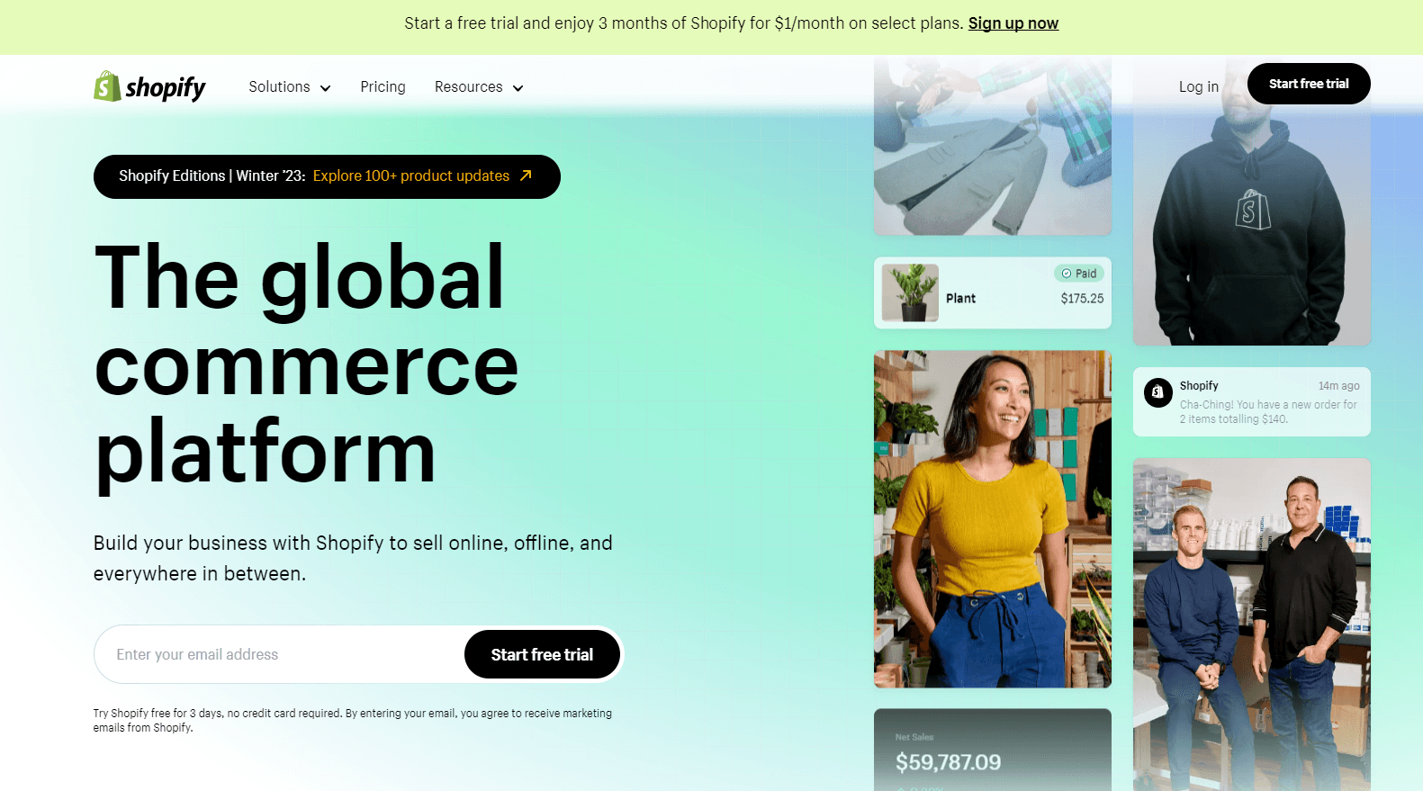 Shopify Homepage