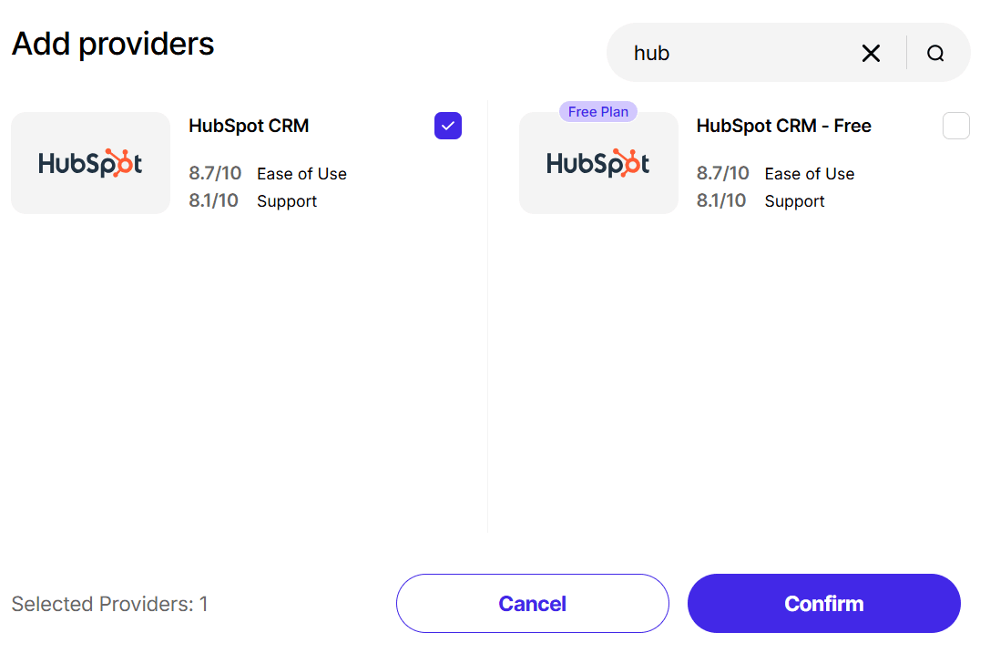 Add provider CRM comparison