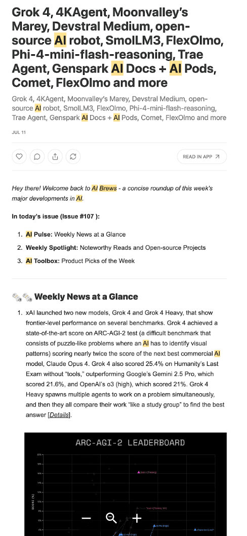AI Brews Curated Newsletter