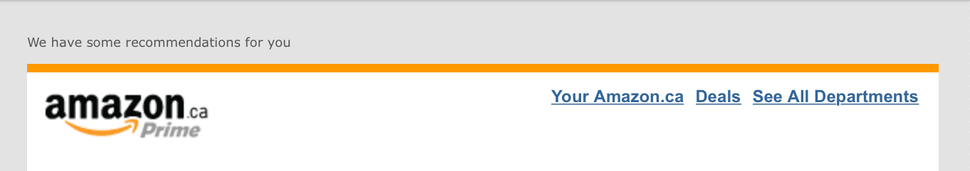 Amazon Email Header Example