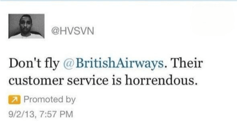 British Airways Tweet