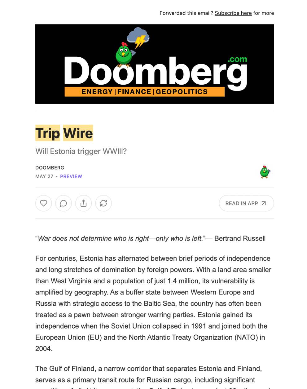 Doomberg Editorial-Style Newsletter