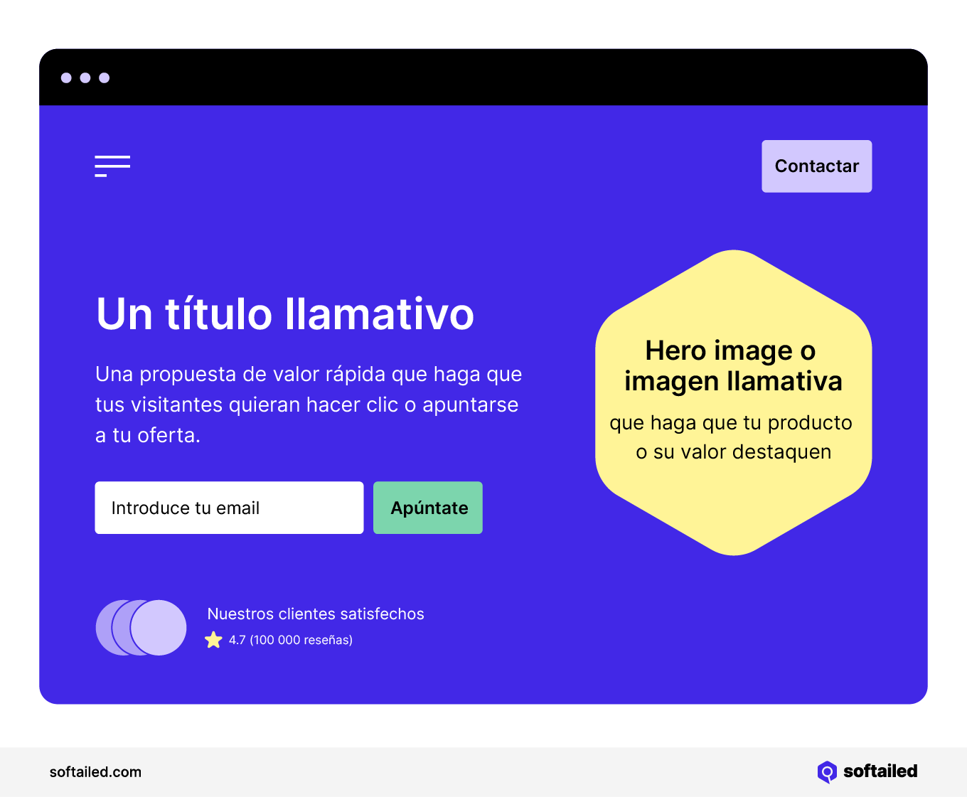 Ejemplo de página de destino
