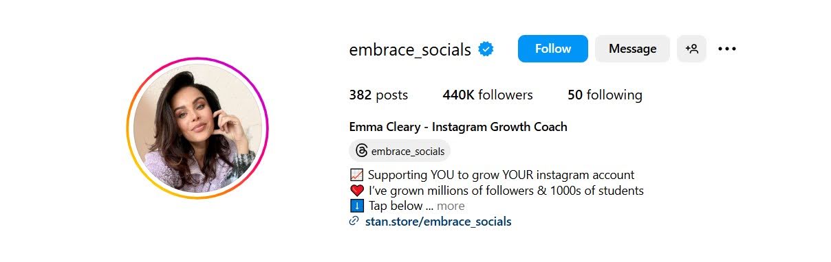 Embrace Socials Instagram