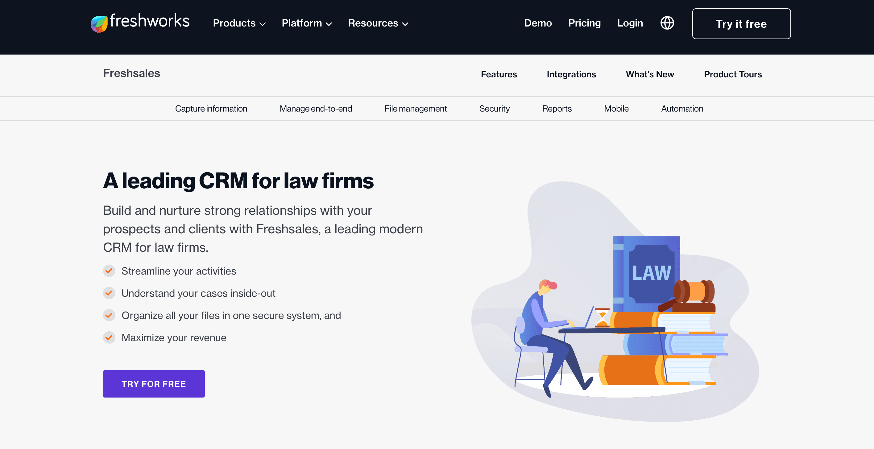 Freshworks CRM For Law Firms screenshot