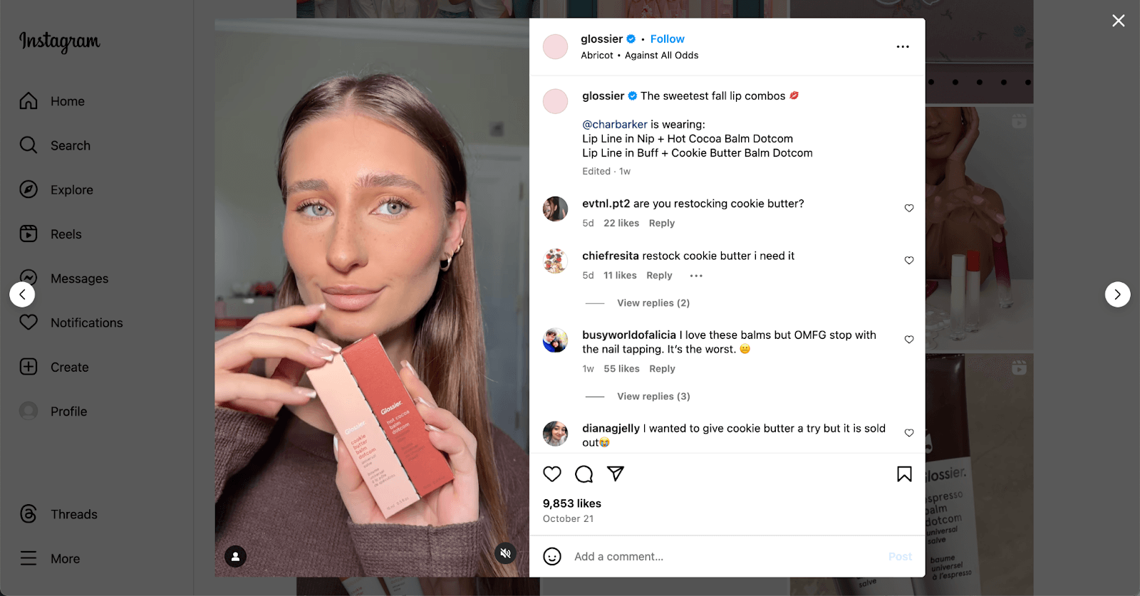 Glossier Instagram