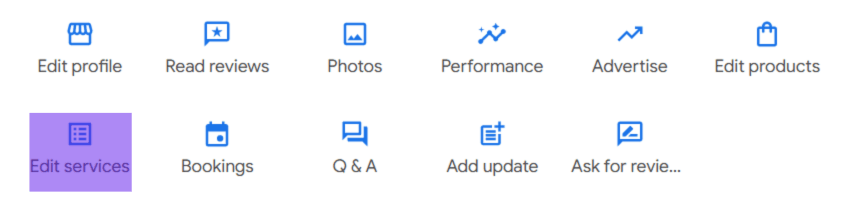 Google Business Profile Edit Services