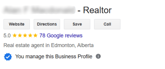 Google Business Profile title for a realtor uses the realtor's name followed by - realtor
