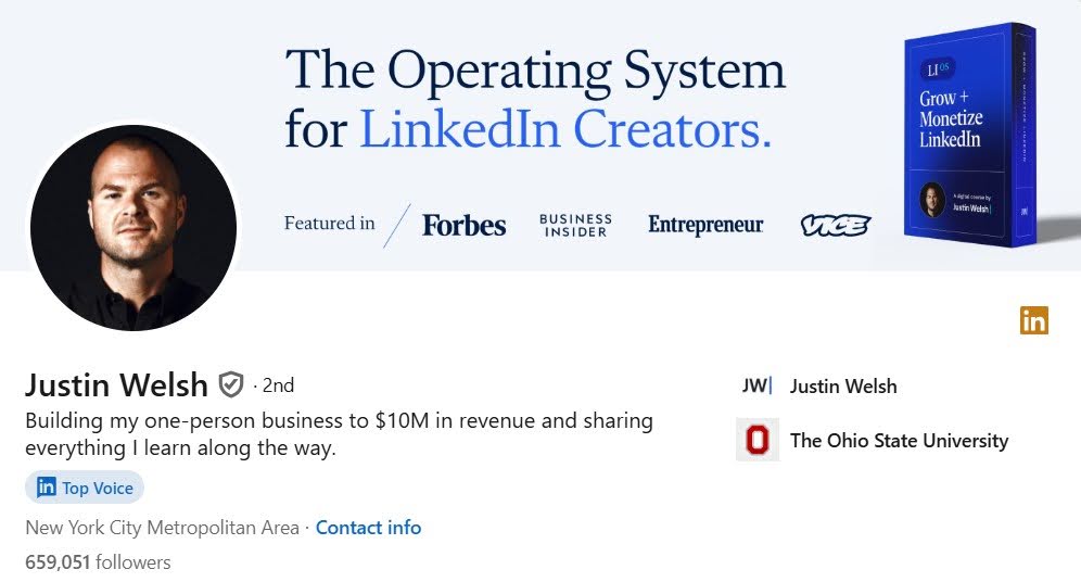 Justin Welsh LinkedIn