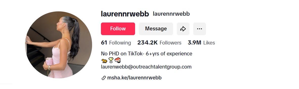 Lauren Webb TikTok