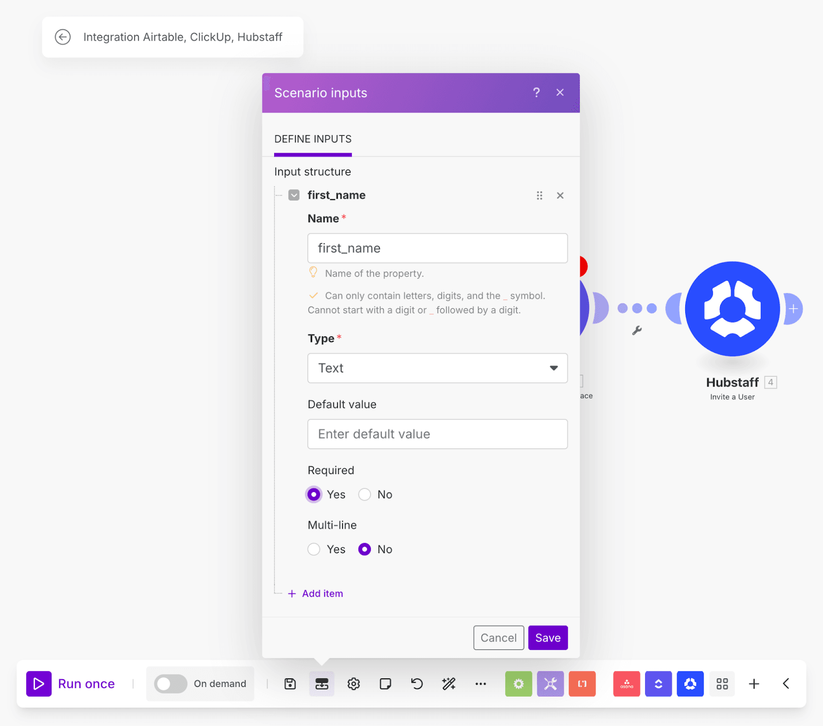 Make Scenario Inputs