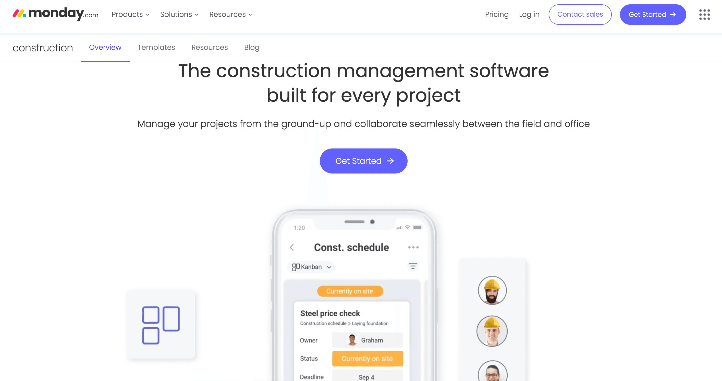 Monday Construction CRM Screenshot