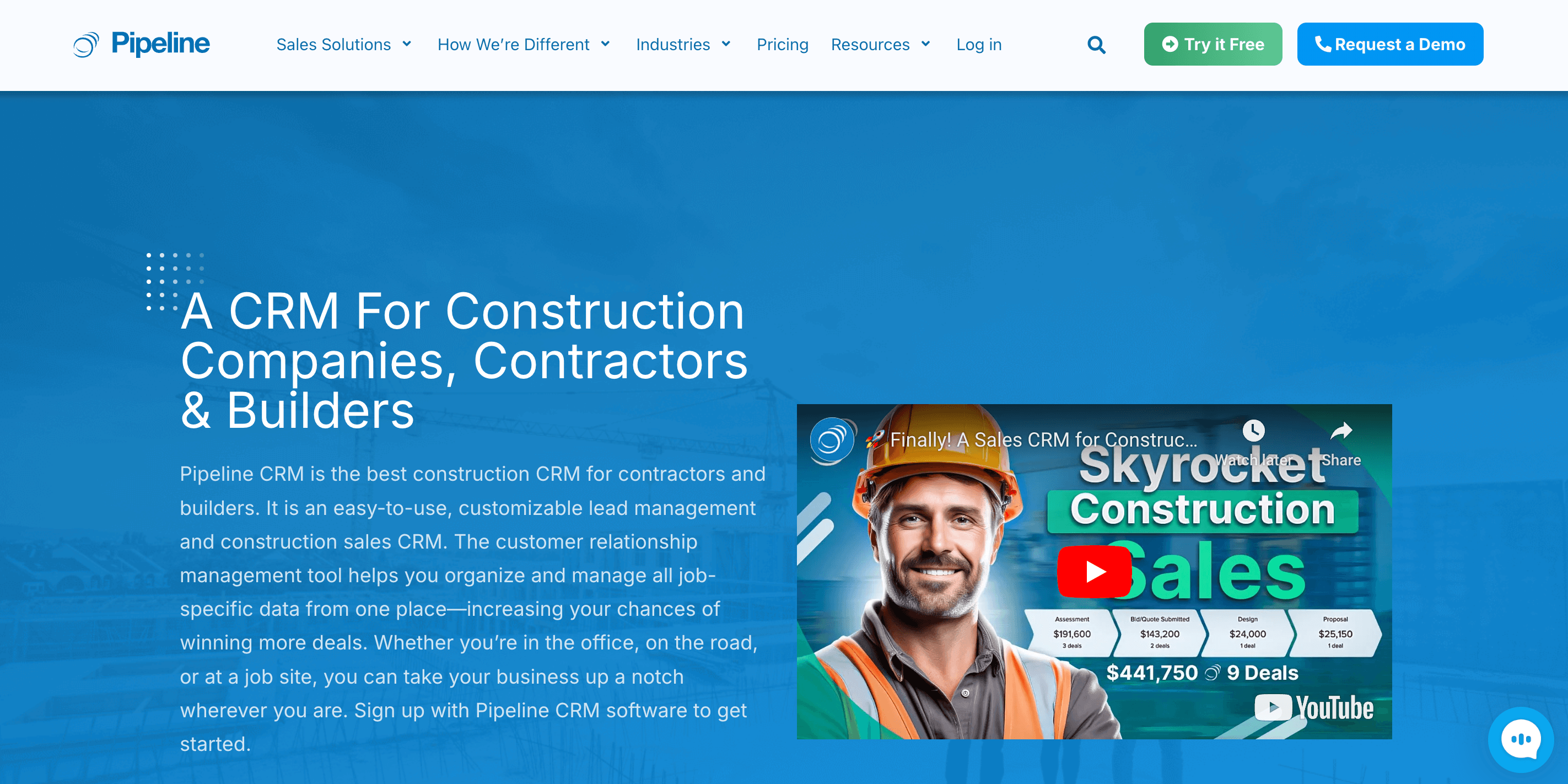 Pipeline Construction CRM Screenshot