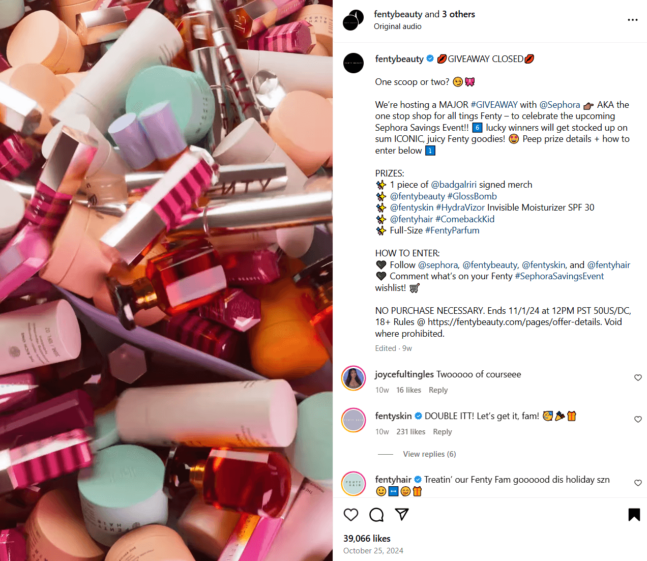 Sephora Instagram Product Giveaway