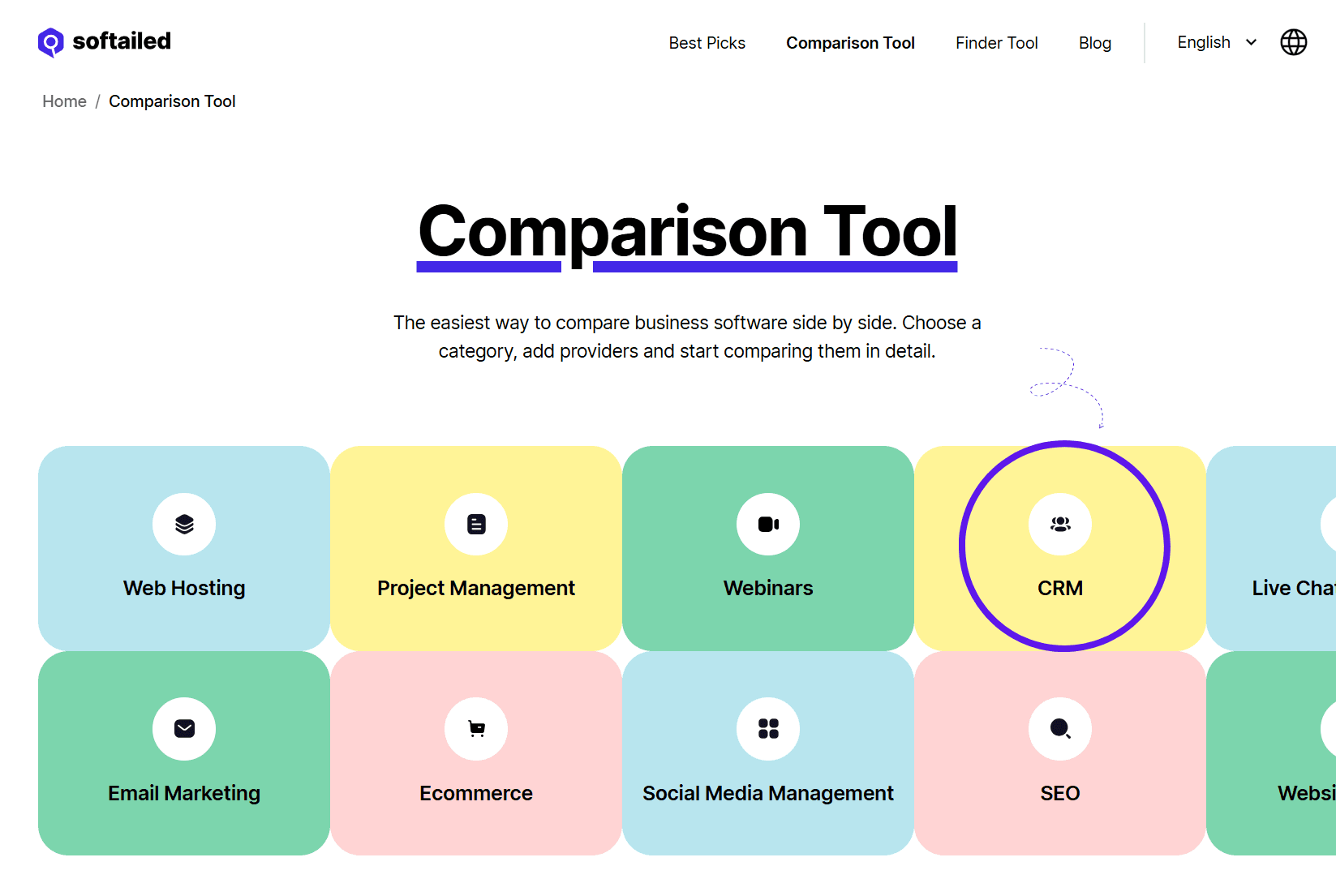 Softailed comparison tool CRMs