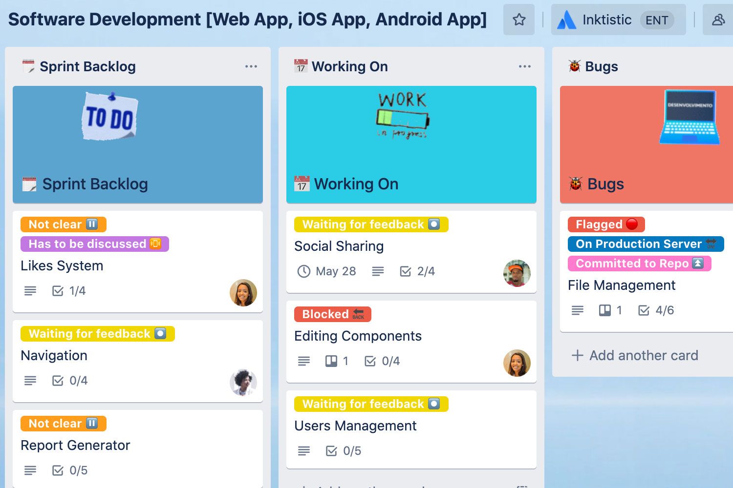 Software Development Kanban Board Trello