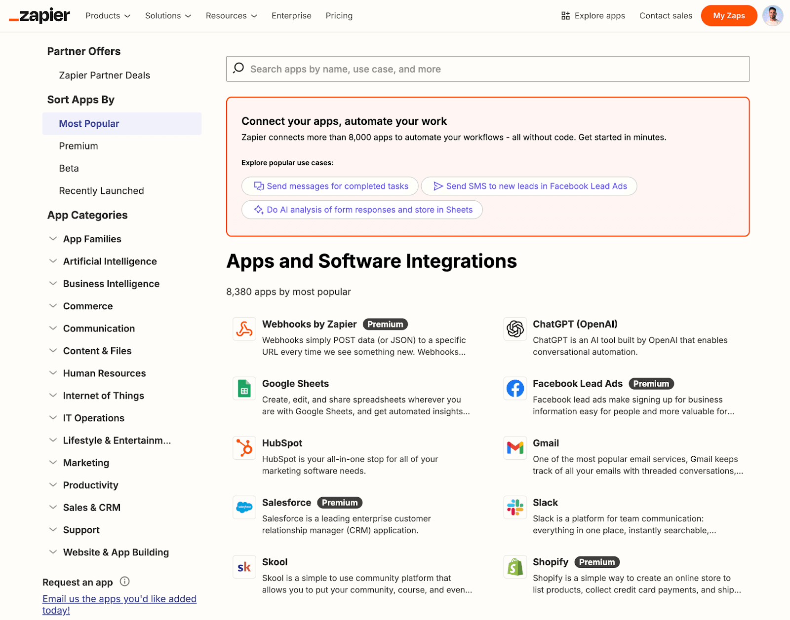 Zapier Apps Integrations