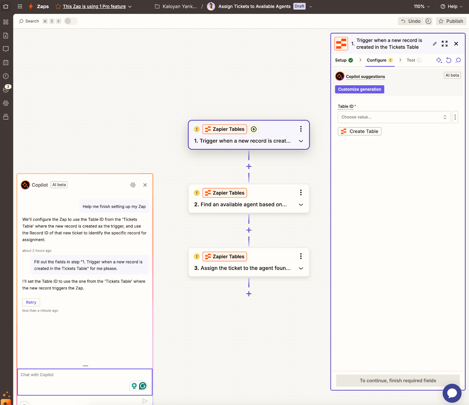 Zapier CoPilot Workflow