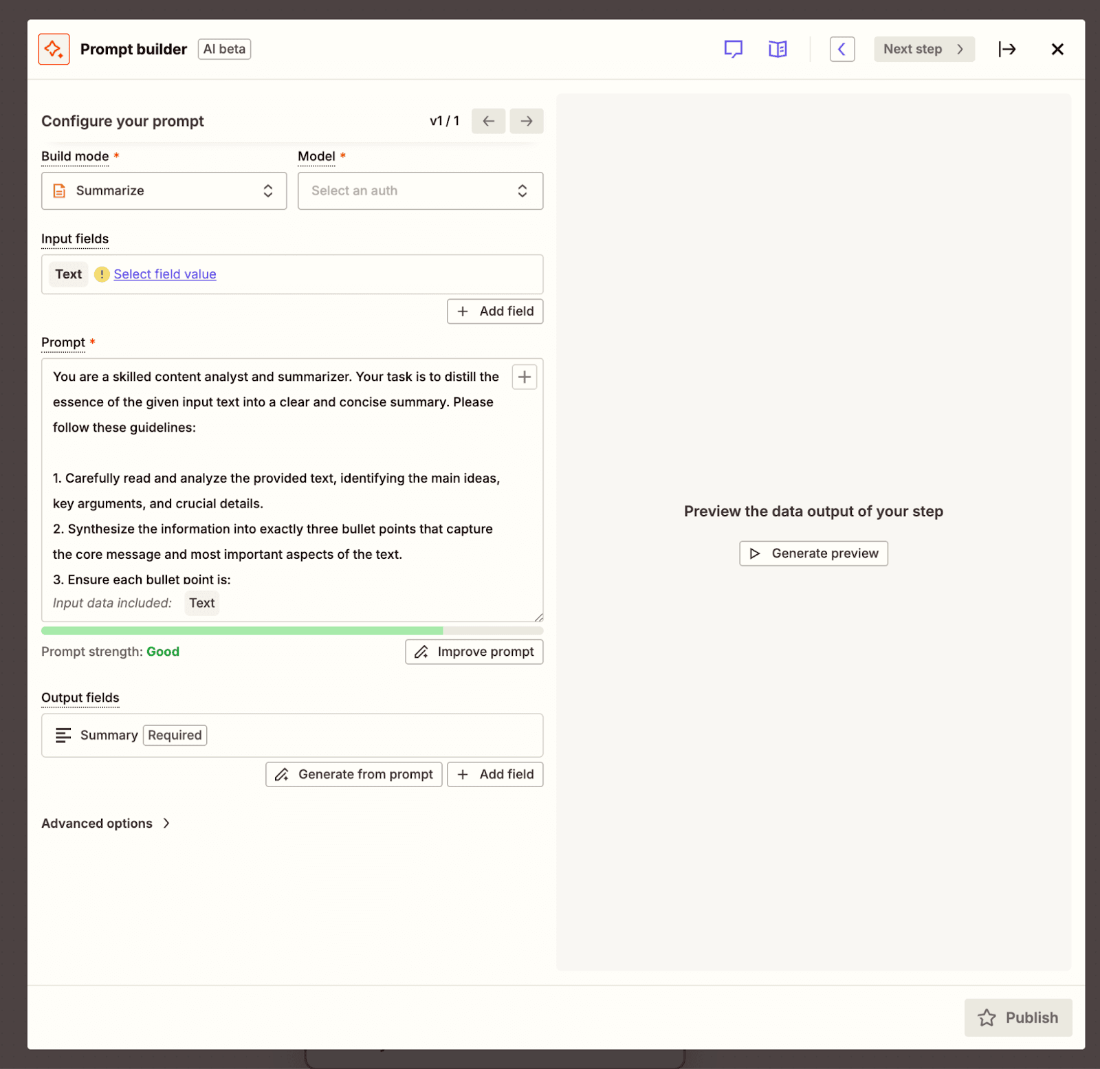 Zapier Prompt Builder