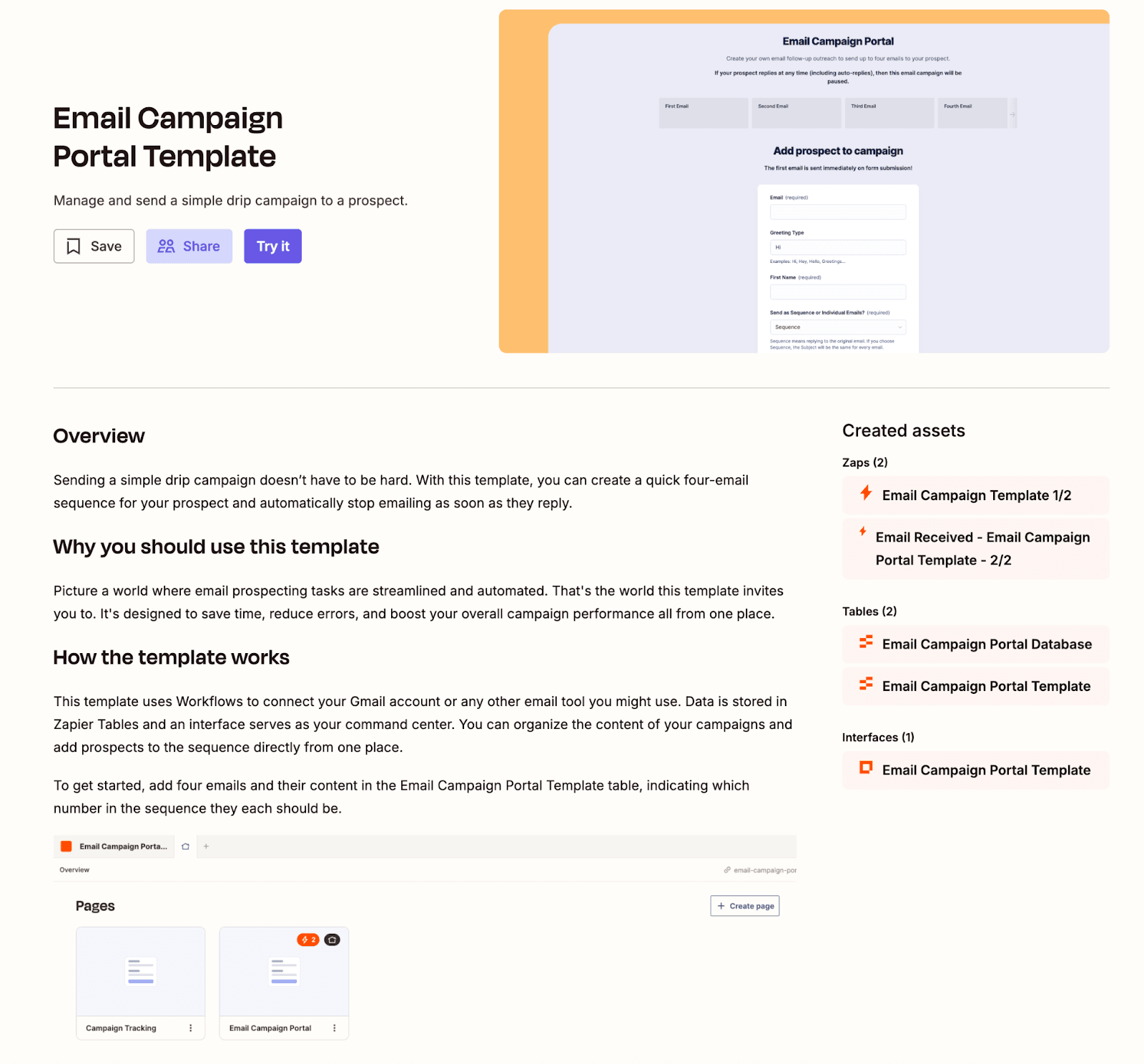 Zapier template