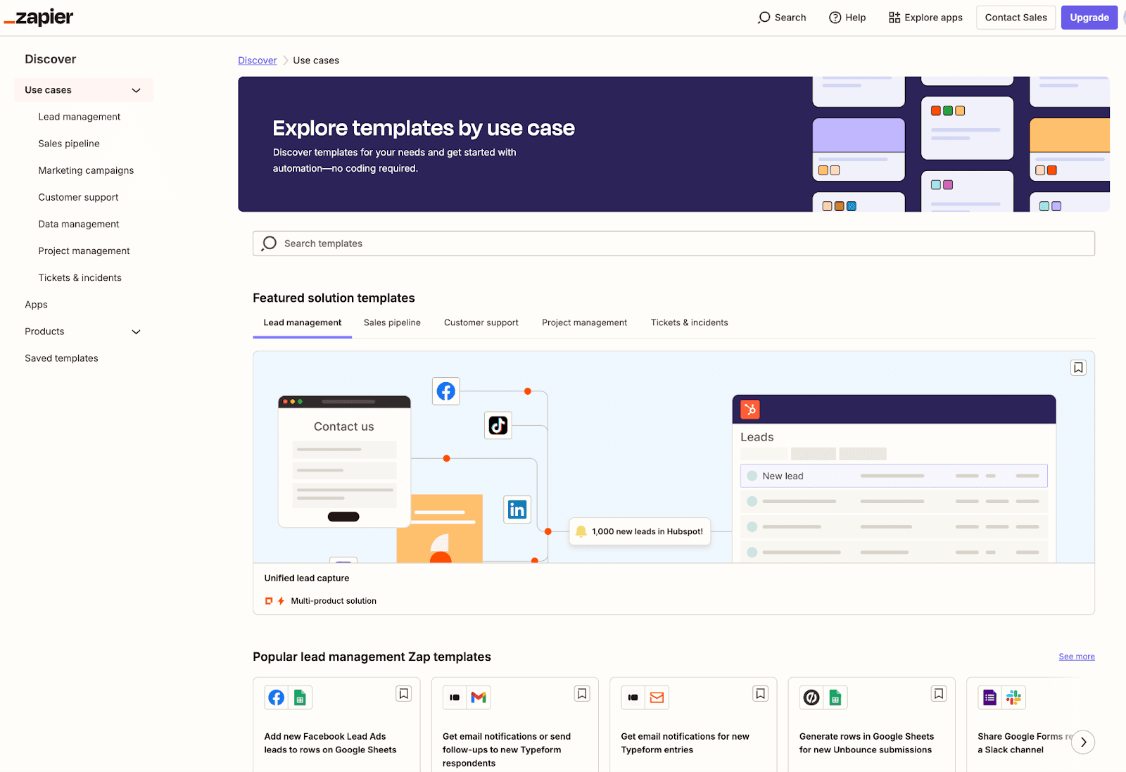 Zapier template collection
